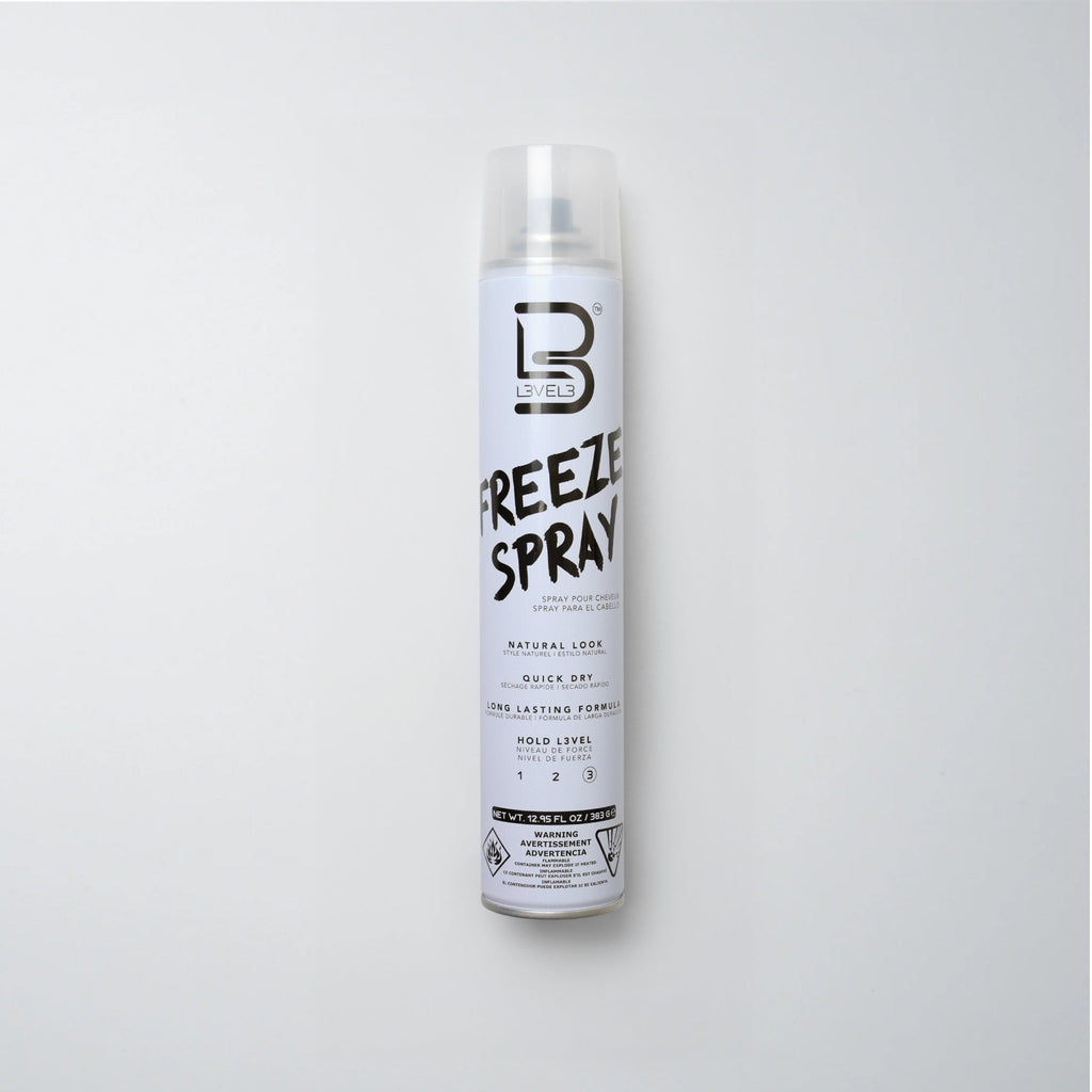 Level 3 Freeze Hair Spray 12.95 oz — official pack photo L3-FREEZESPRAY-400ML (freezespraynewproducts.jpg) from lv3.com
