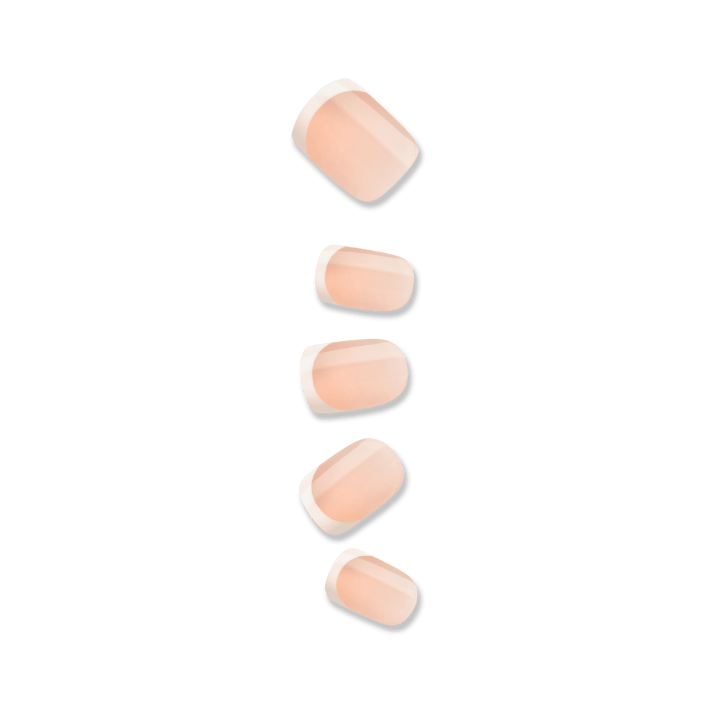 Impress French No Glue Fake Press On Nails - Model | French Tips, White & Neutral, Short, Squoval, Manicure official pack