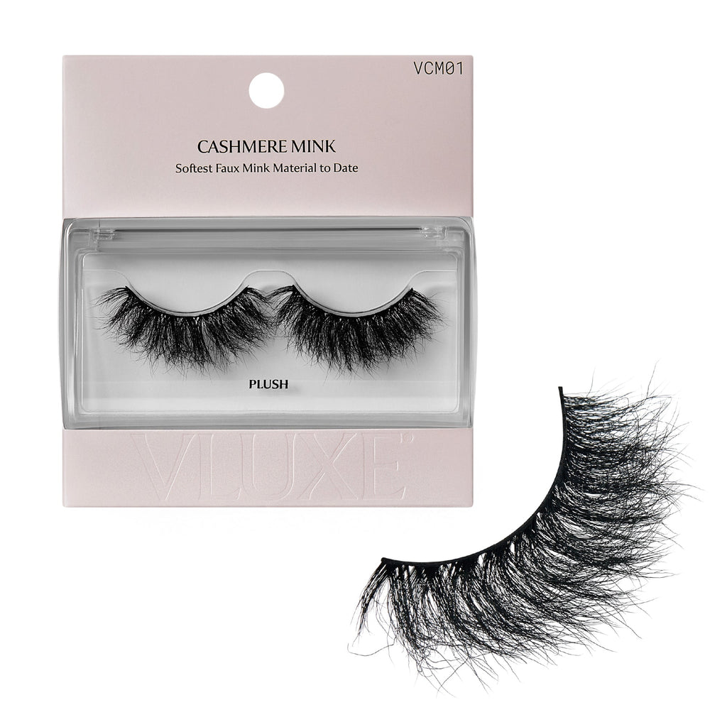 VLuxe Cashmere Mink Lashes – Fluffy Faux Mink Strip Lashes, Dramatic Volume, Reusable Up to 25x, Includes Luxury Lash Case - Plush official pack
