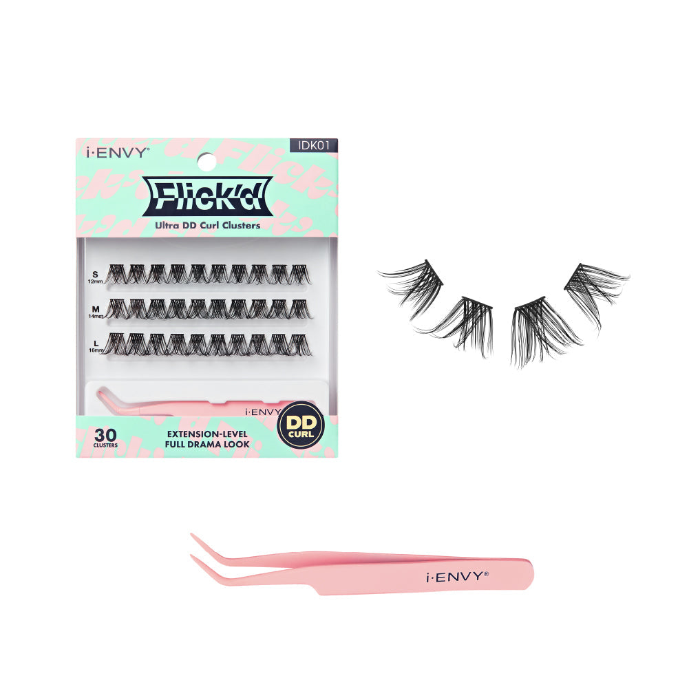 I-ENVY Flick'd Ultra DD Curl Cluster Lashes official pack