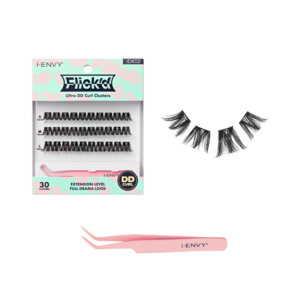 I-ENVY Flick'd Ultra DD Curl Cluster Lashes official pack