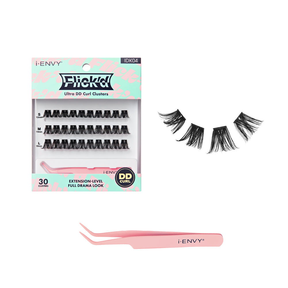 I-ENVY Flick'd Ultra DD Curl Cluster Lashes official pack