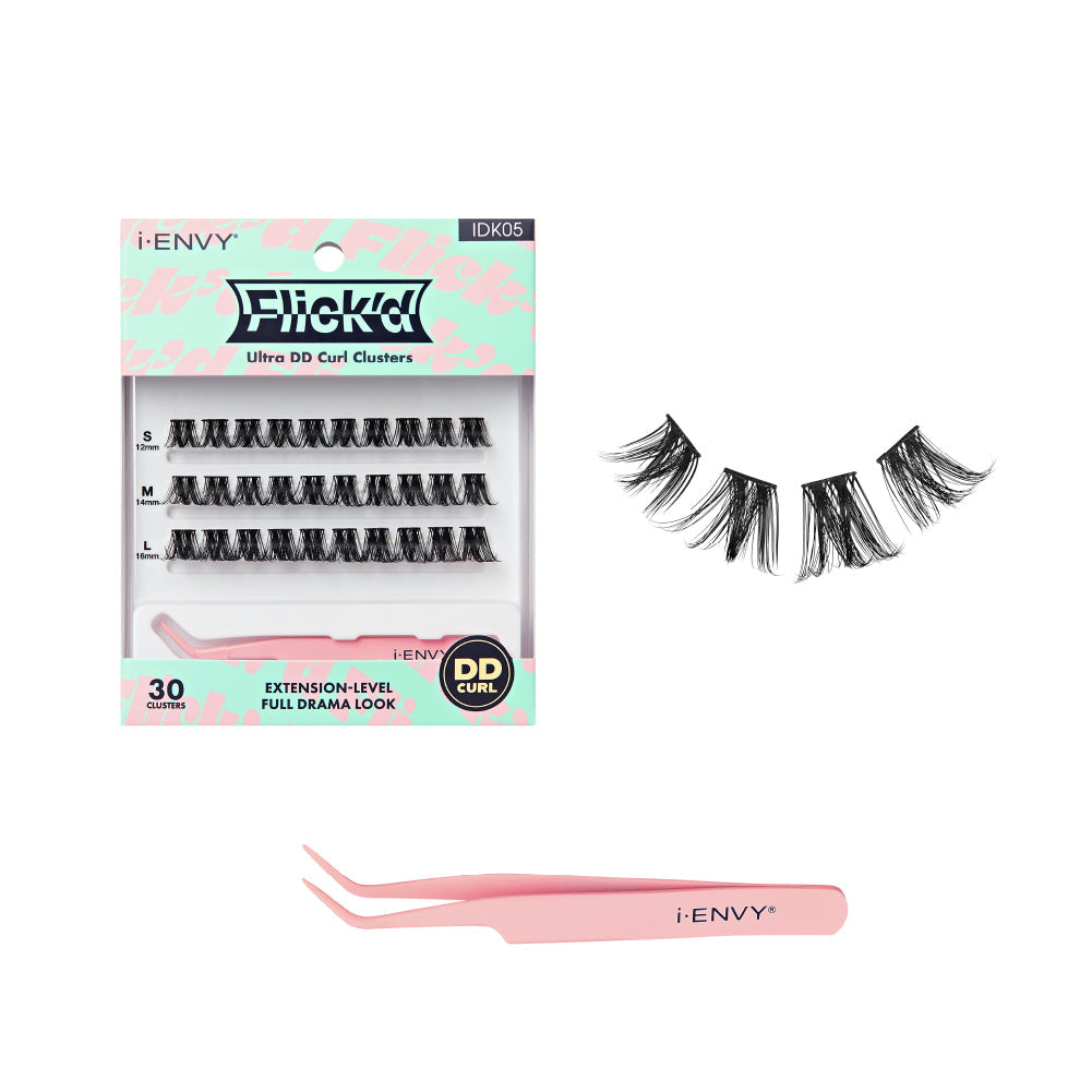 I-ENVY Flick'd Ultra DD Curl Cluster Lashes official pack