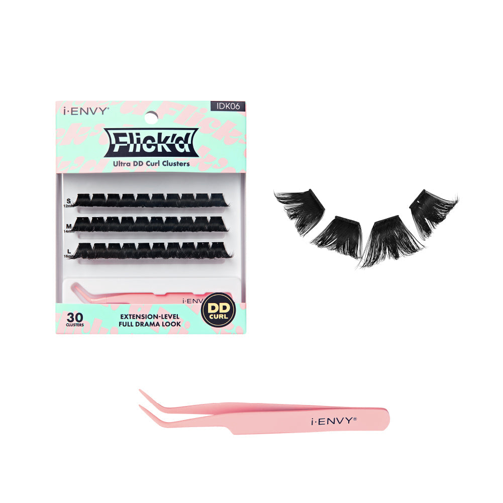 I-ENVY Flick'd Ultra DD Curl Cluster Lashes official pack