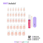 Kiss Core French Press On Fake Glue Nails - Every Minute | French Tips, White, Long, Square official pack