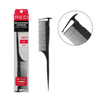 RED by KISS Carbon Measuring Parting Comb Collection Heat-Resistant Up to 460°F with Ruler & Axe Tip official pack