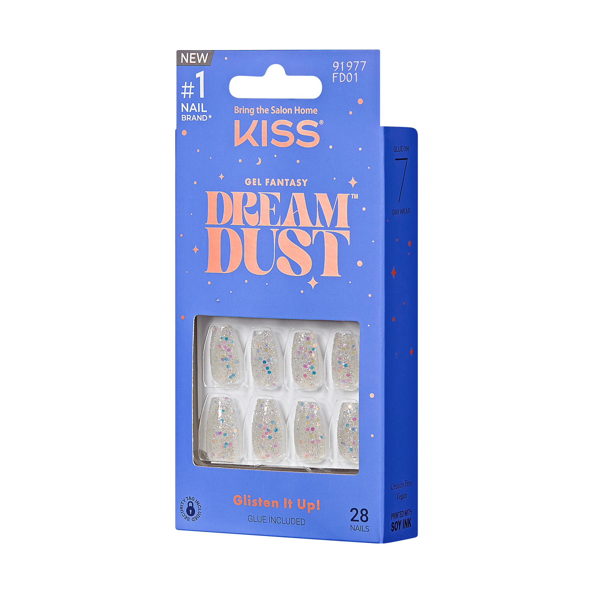 Kiss Gel Fantasy Dreamdust Press On Glue Nails - Mood Dust official pack