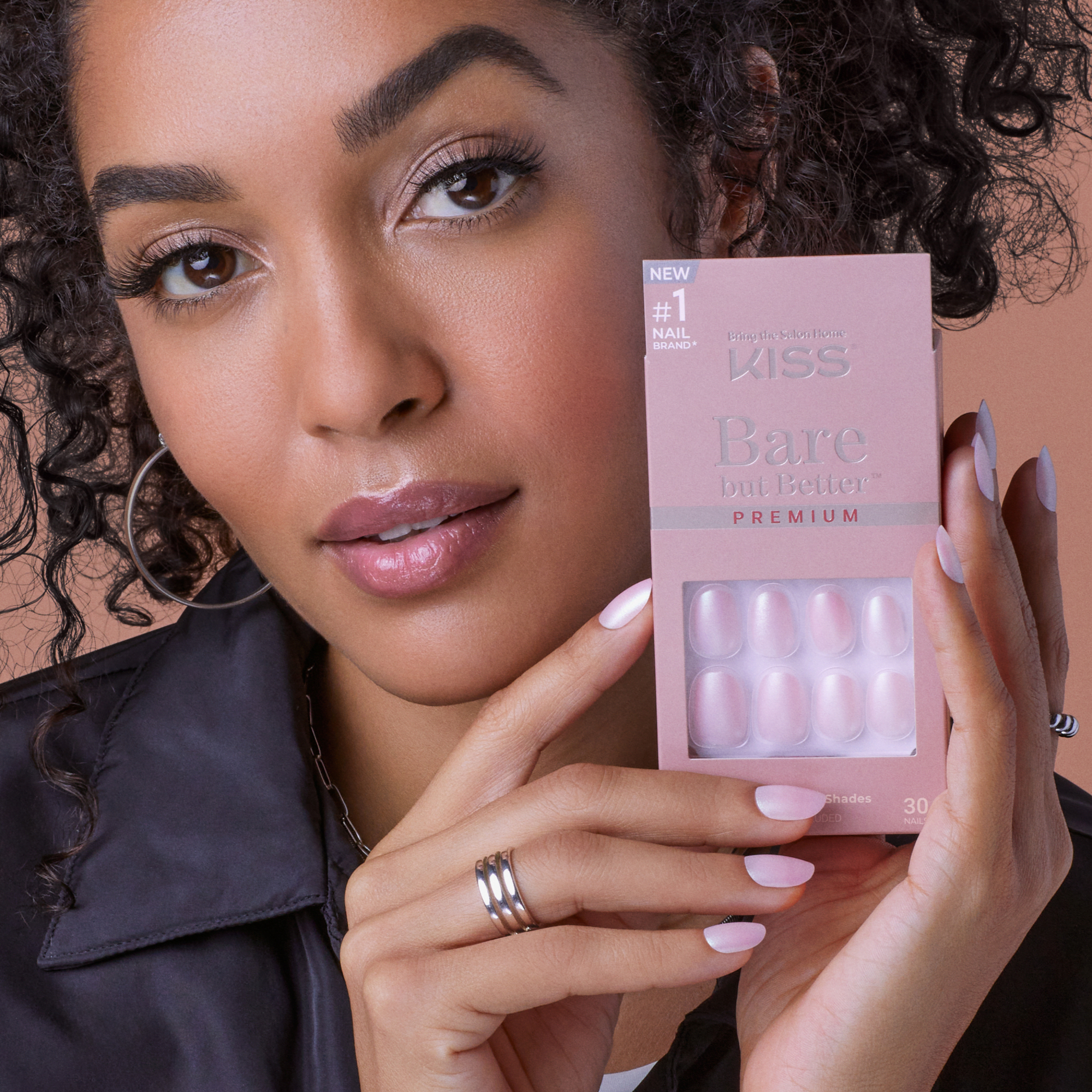 Kiss Bare but Better Premium Press On Glue Nails - Mocha official pack