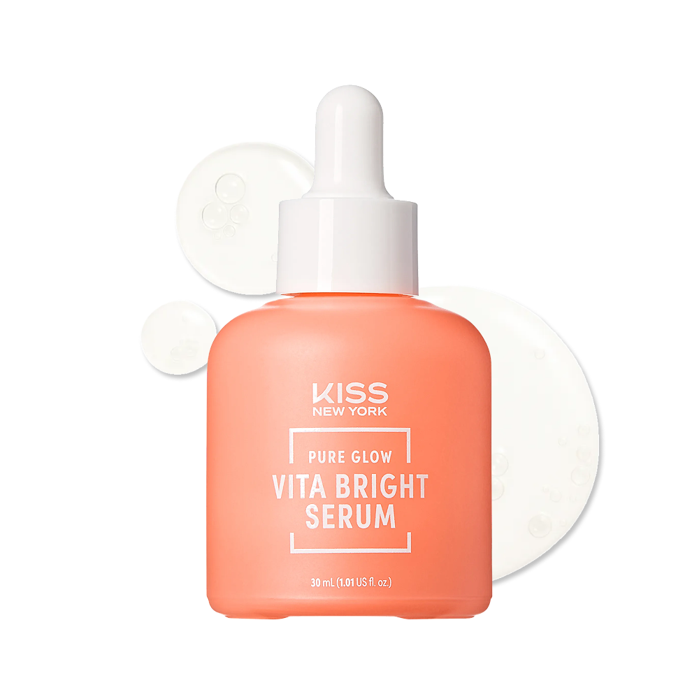 KISS NEW YORK Pure Glow Vita Bright Serum - Vitamin C & Niacinamide Radiance Serum for Glass Skin (1.01 fl oz) - KNY VitaBright Serum official pack