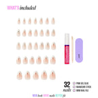 Kiss Glam 3D & Jewel Press On Fake Glue Nails  - Applause | 3D & Jewel French Design, White, Medium, Almond official pack