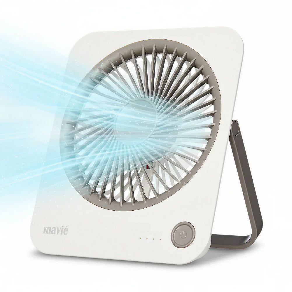 MAVIÉ Small Desk Fan, Rechargeable Quiet Mini Personal Fan, 180° Foldable & Cordless Design, Ultra Thin & Portable, 4 Speeds, Long Battery Life, Travel Essential for Office, Home, Bedroom official pack