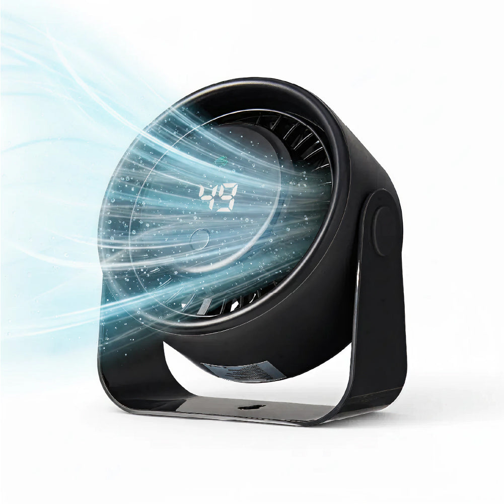 MAVIÉ Small Desk Fan, Rechargeable Quiet Mini Personal Fan With LED Digital Display, Portable Wall-Mount & Cordless Design, 5 Speeds, Long Battery Life, Travel for Office, Home, Bedroom official pack