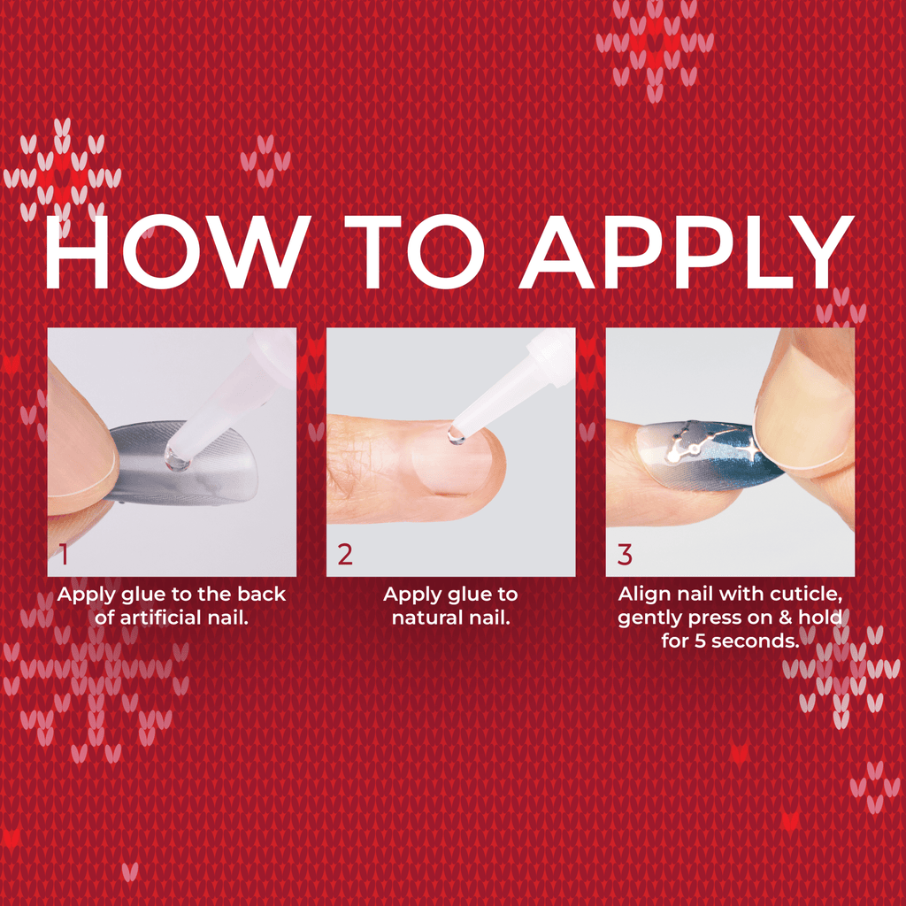 Kiss Voguish Fantasy Holiday Press On Glue Nails - Frosty Delights official pack
