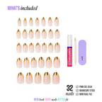 Kiss Core Design Press On Fake Glue Nails - Together | French, Gold, Medium, Almond official pack