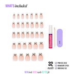 Kiss Core Design Press On Fake Glue Nails - Our Moment | French Tips, White, Medium, Almond official pack