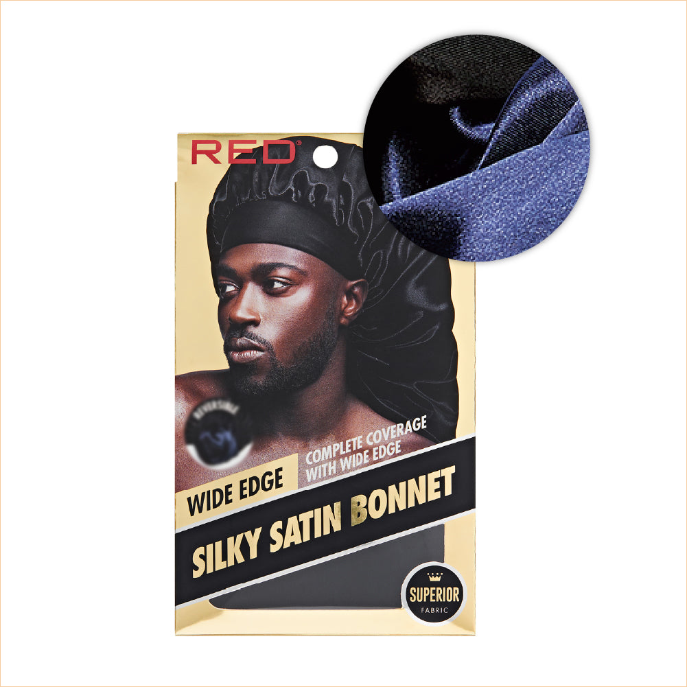 RED by KISS Men's Silky Satin Bonnet – Regular & Braid Size official pack