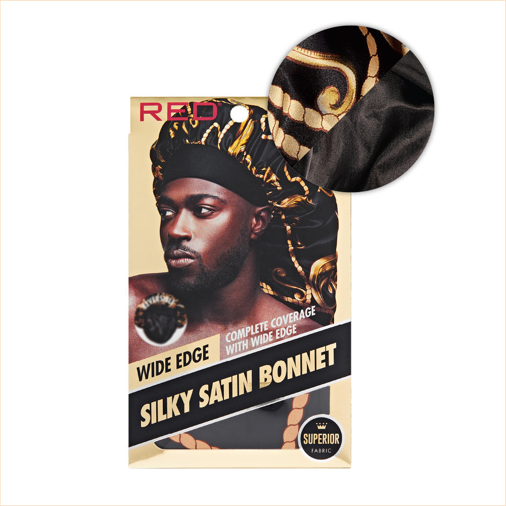 RED by KISS Men's Silky Satin Bonnet – Regular & Braid Size official pack