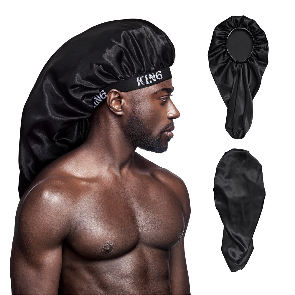 RED by KISS Men's Silky Satin Bonnet – Regular & Braid Size official pack
