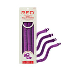 RED by KISS Heatless Curling Velvet Flexi Rods with Snap Closure - Purple (3/4") 4pc official pack