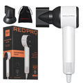RED PRO Air Master 4000 Compact Hair Dryer - 110,000 RPM High-Speed BLDC Motor, Smart Memory Function, Digital Display & Super Strong Airflow (Includes Travel Pouch & Nozzle) - White official pack