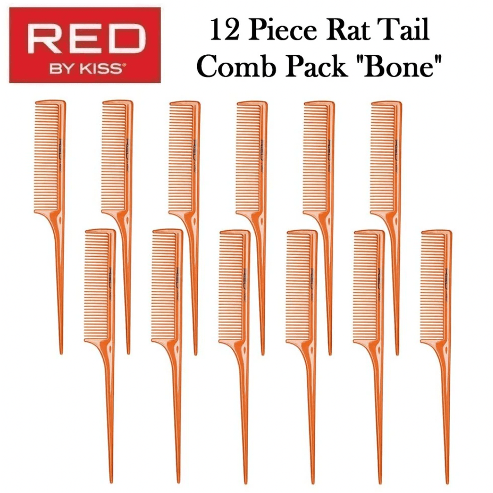 Beauty Exchange Beauty Supply Red by Kiss Rat Tail Comb Set – Precise Parting 12 pcs - Shop