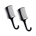 RED by KISS Waveup Duo Comb - Shampoo to Finish Detangling Comb for Smooth Styling - WaveUp Duo, Black official pack