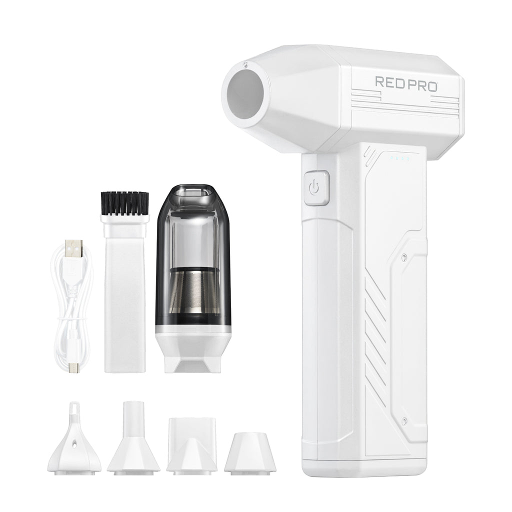 RED PRO Jet King 2-in-1 Cordless Air Blower & Mini Vacuum official pack