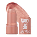 Ruby Kisses So Jelly Highlighter Stick - Cooling Bouncy Gel, Buildable Long-Lasting Shimmer, Transfer & Crease Resistant Formula with Niacinamide & Ceramides official pack
