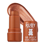 Ruby Kisses So Jelly Highlighter Stick - Cooling Bouncy Gel, Buildable Long-Lasting Shimmer, Transfer & Crease Resistant Formula with Niacinamide & Ceramides official pack