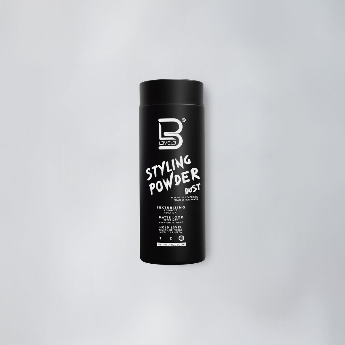 L3vel3 Level 3 Styling Powder Dust 1.0 oz — official pack photo L3-POWDER-30ML (styling_powder-adjusted.jpg) from lv3.com