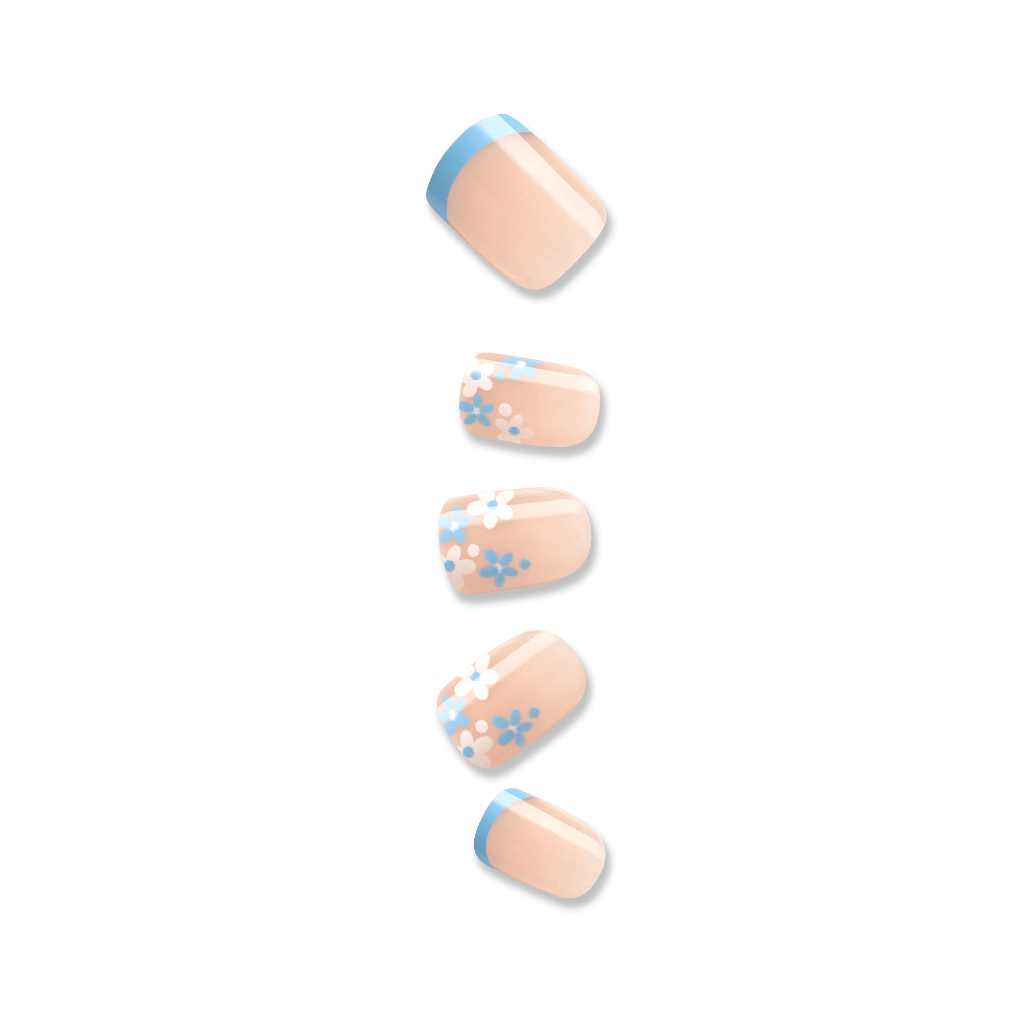 Impress French No Glue Fake Press On Nails - Snooze | French Design, Blue, Short, Squoval, Manicure official pack