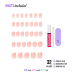 Kiss Core French Press On Fake Glue Nails - Snapshot | French Tips, White, Short, Squoval official pack