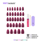 Kiss Core Magnetic Press On Fake Glue Nails - Glittering | Magnetic, Purple, Medium, Almond official pack