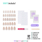 Kiss Icon Press On Fake Glue Nails - Terrific | 3D & Jewel Design, White, Medium, Almond official pack