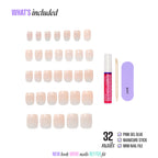 Kiss Core French Press On Fake Glue Nails - Your Moment | French Tips, Neutral, Real Short, Squoval official pack