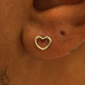 Automic Gold Heart Earring | Minimalist Sustainable Fine Jewelry