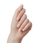 Impress French No Glue Fake Press On Nails - Model | French Tips, White & Neutral, Short, Squoval, Manicure official pack